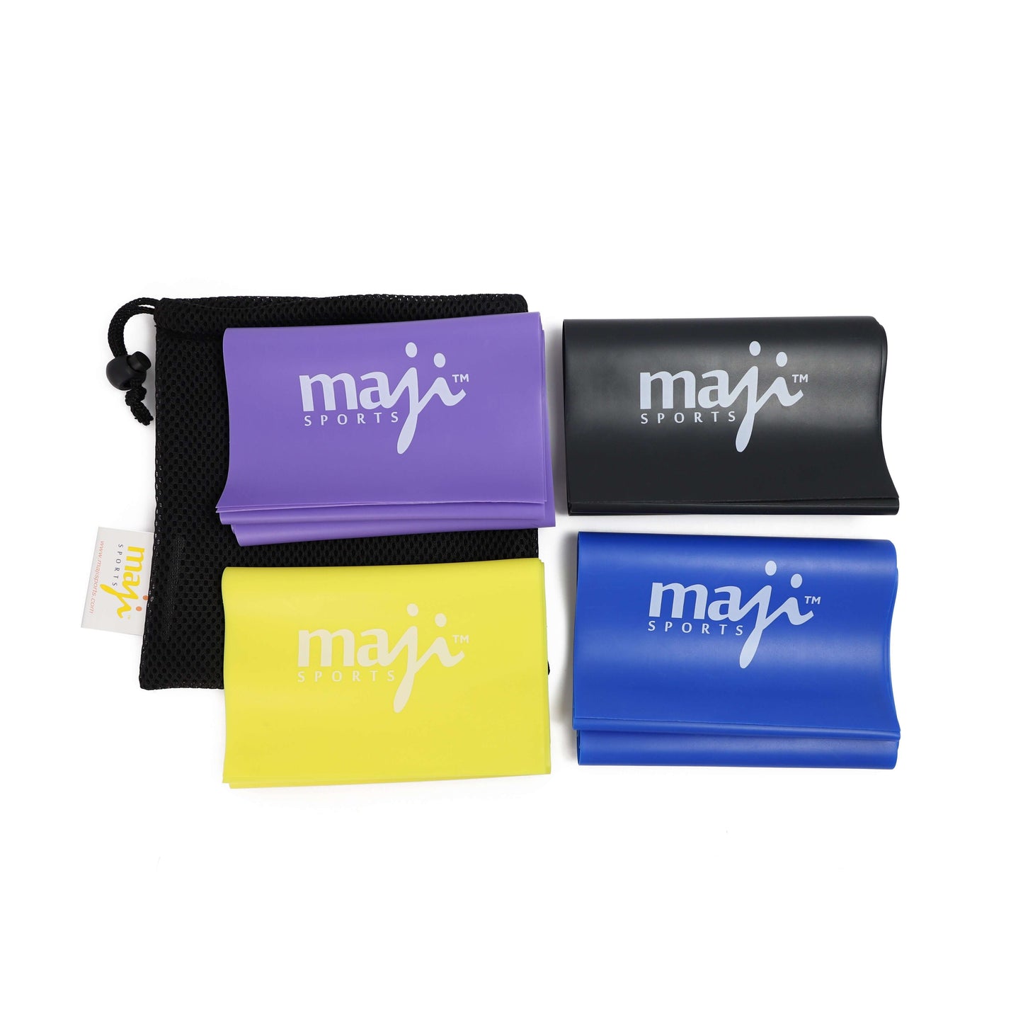 Maji Sports Full Body Exercise and Stretch Bands - Variable Resistance 4 Pack-2