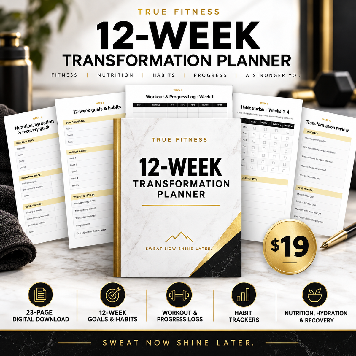 True Fitness 12-Week Transformation Planner