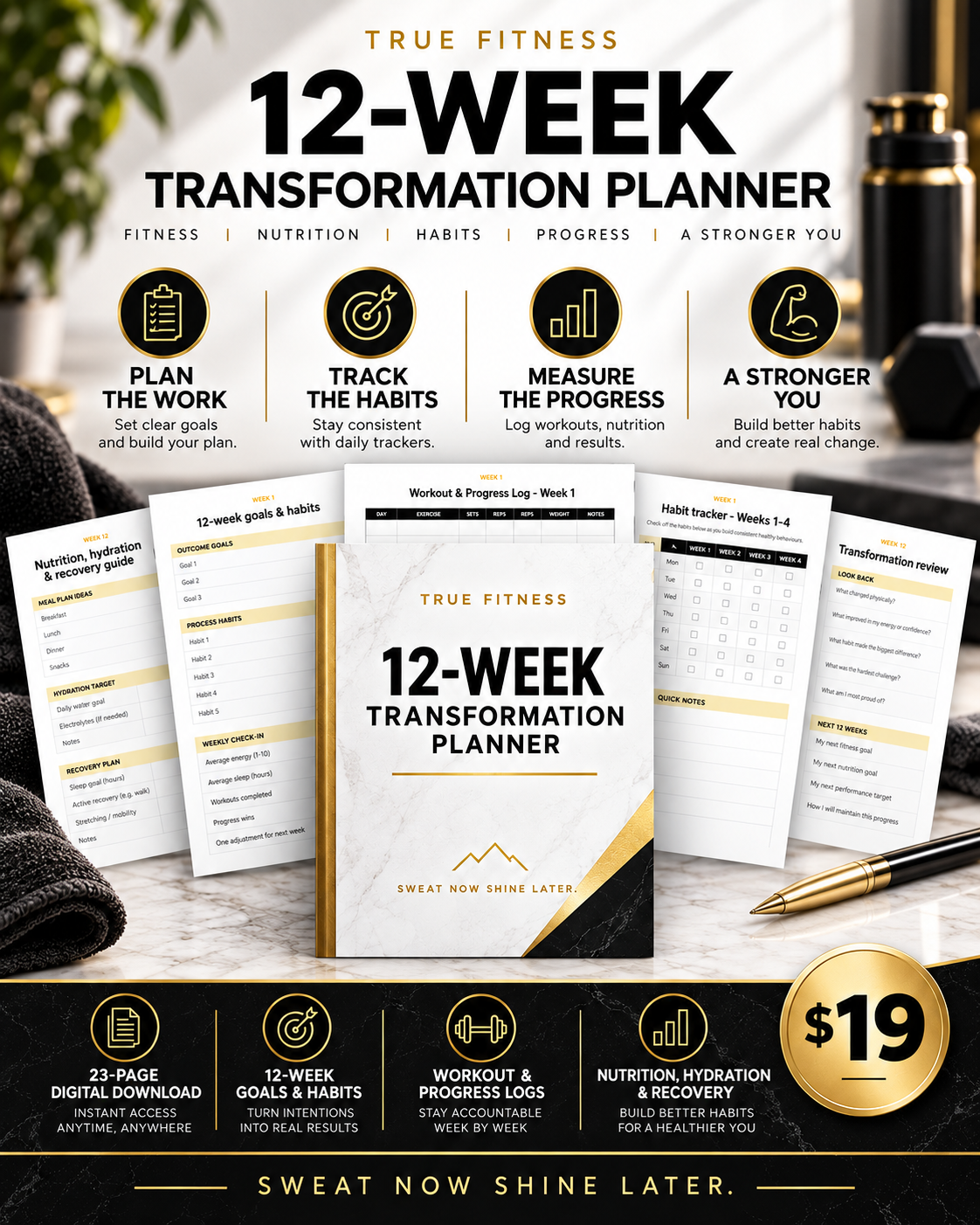 True Fitness 12-Week Transformation Planner